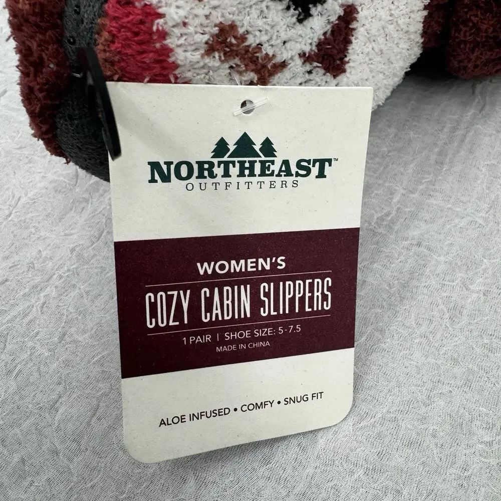 Northeast Outfitters Cozy Cabin Women's Diamond Knit Booties S/M Pink